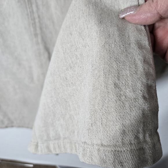 VTG Jones New York Country Linen Blend Maxi Skirt Sz 10 Beige Button Front Denim - Picture 7 of 12